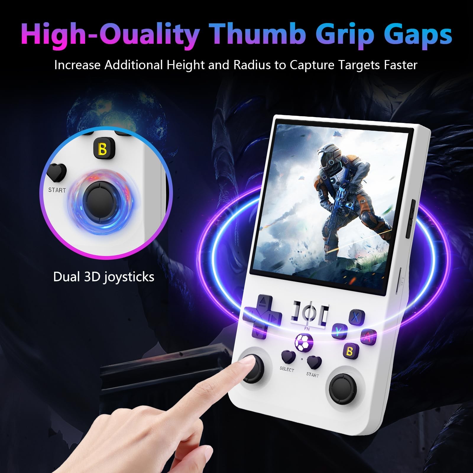 R36MAX Retro Handheld Game Console, 4.0 Inch 720×720 IPS Screen, 64GB Built-i…
