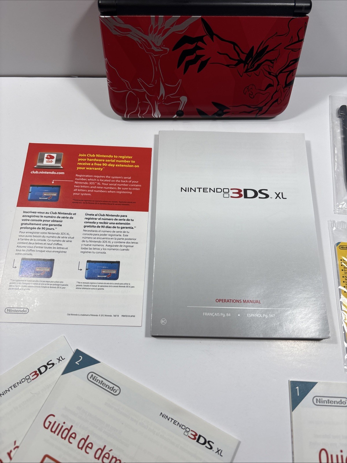 Nintendo 3DS XL Pokemon Xerneas & Pokemon Yveltal Red Edition – CIB Complete VG
