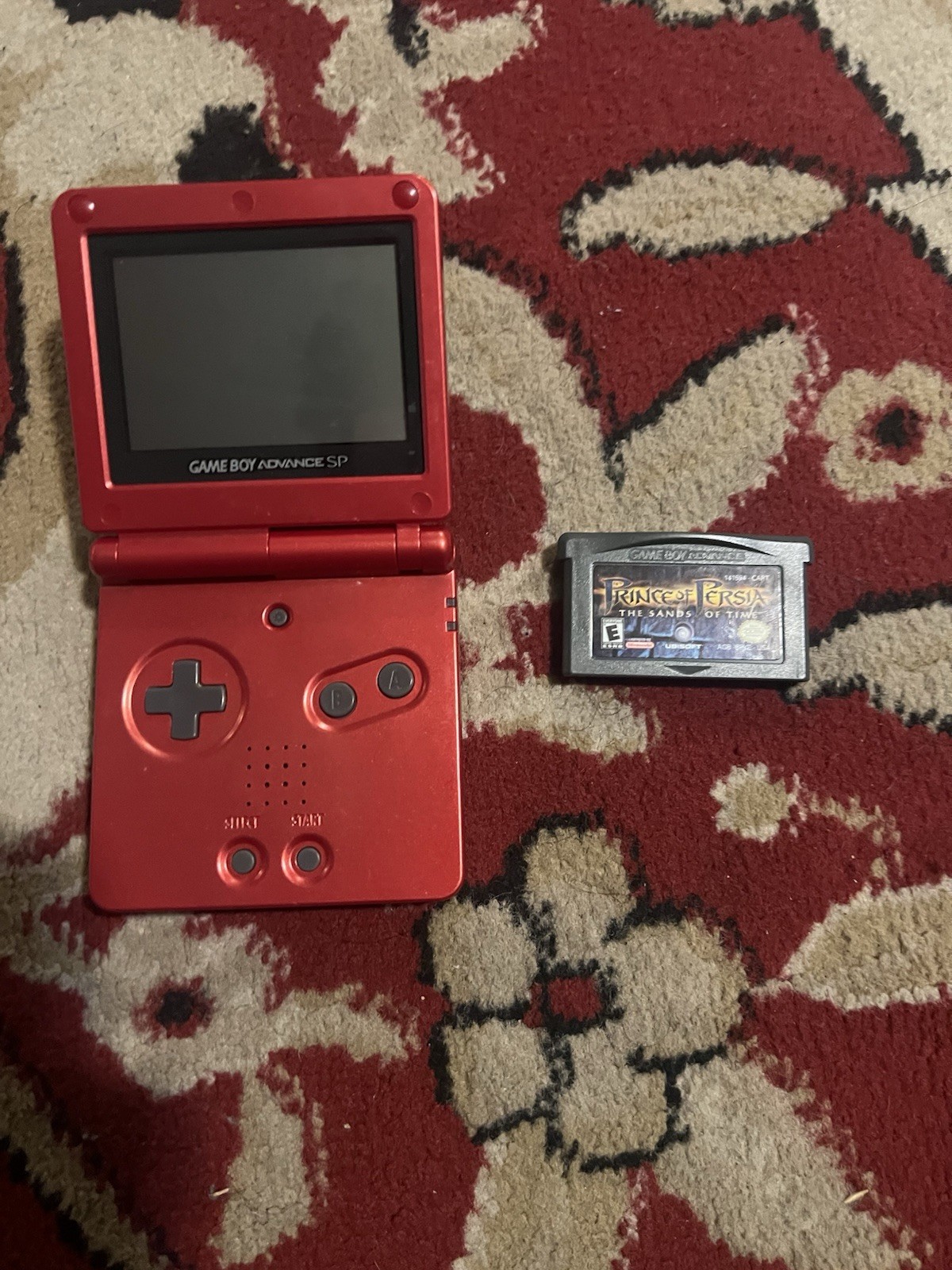Nintendo Game Boy Advance SP Handheld System – Flame Red With Prince Of Persia