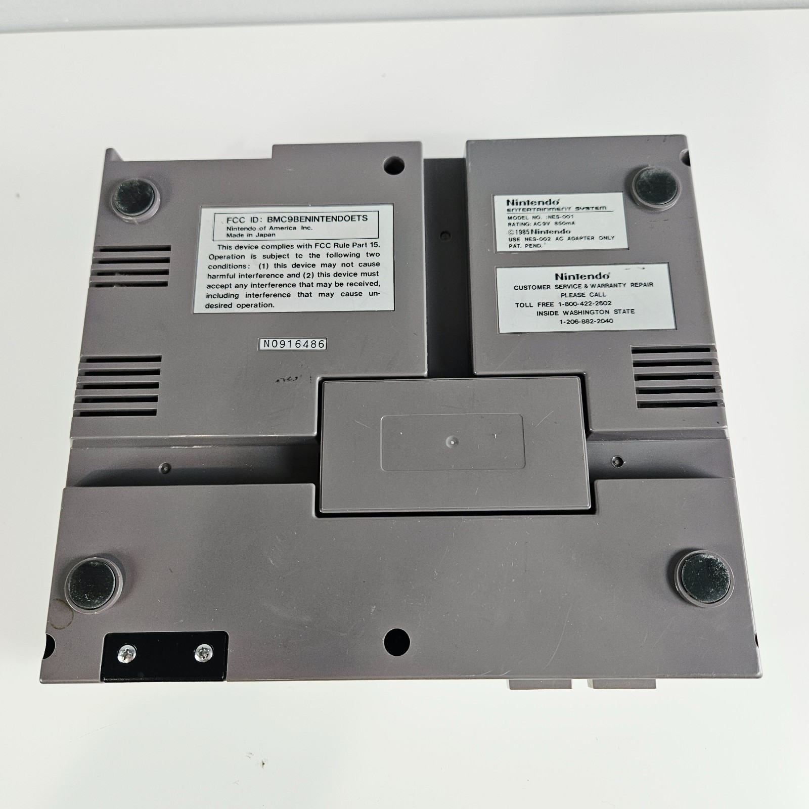 Nintendo NES Console Only • NES-001 Front Loader Tested Working Yellowing Used