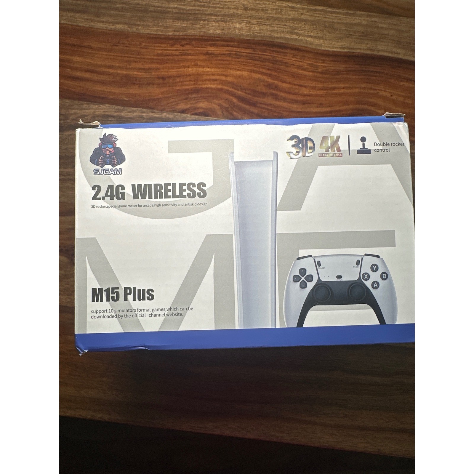 SJGAM M15 Plus 2.4G Wireless Retro Game Stick 4K 3D 10 Simulators 2 Controllers