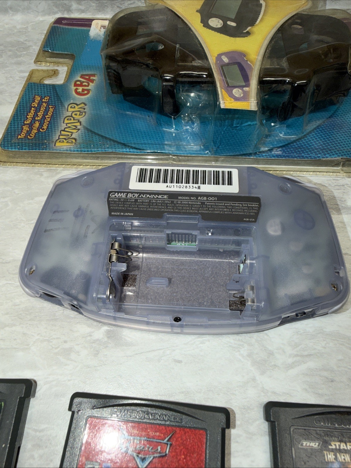 Nintendo Game Boy Advance Console System – Clear Glacier Bundle 15 Games And Acc