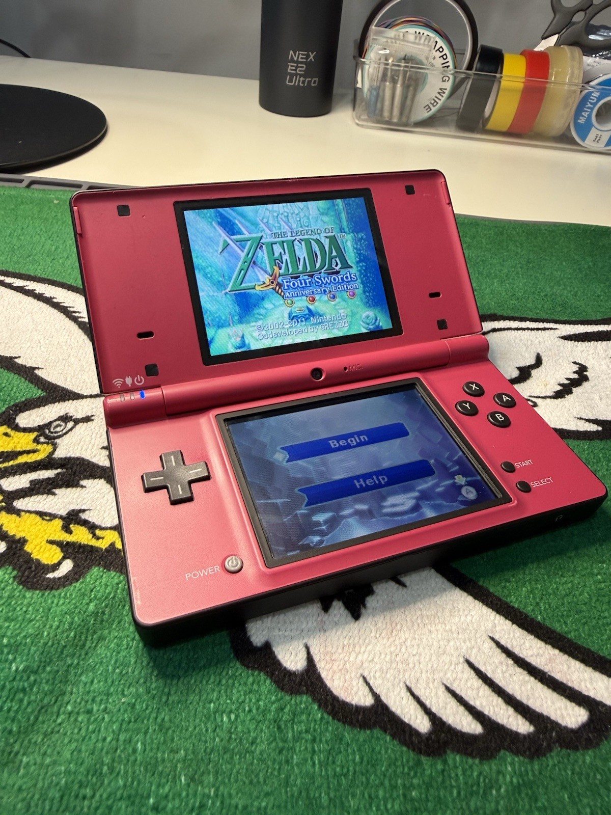 Nintendo DSi – Custom Pink & Black Shell | Tested & Working | All Original Parts