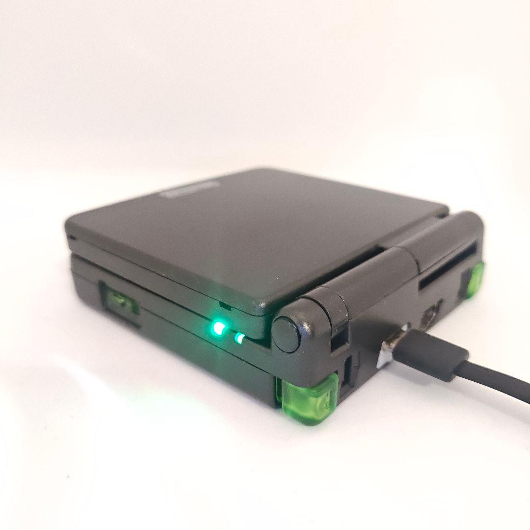 Black Green Game Boy Advance SP IPS LCD, Full Custom