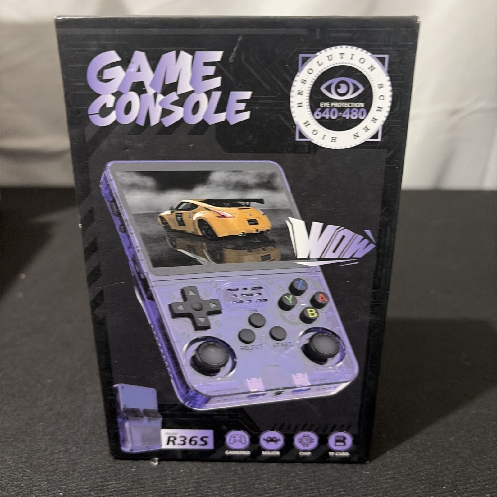 R36S Handheld Game Console Transparent Purple TF Card 640×480 Gamepad System