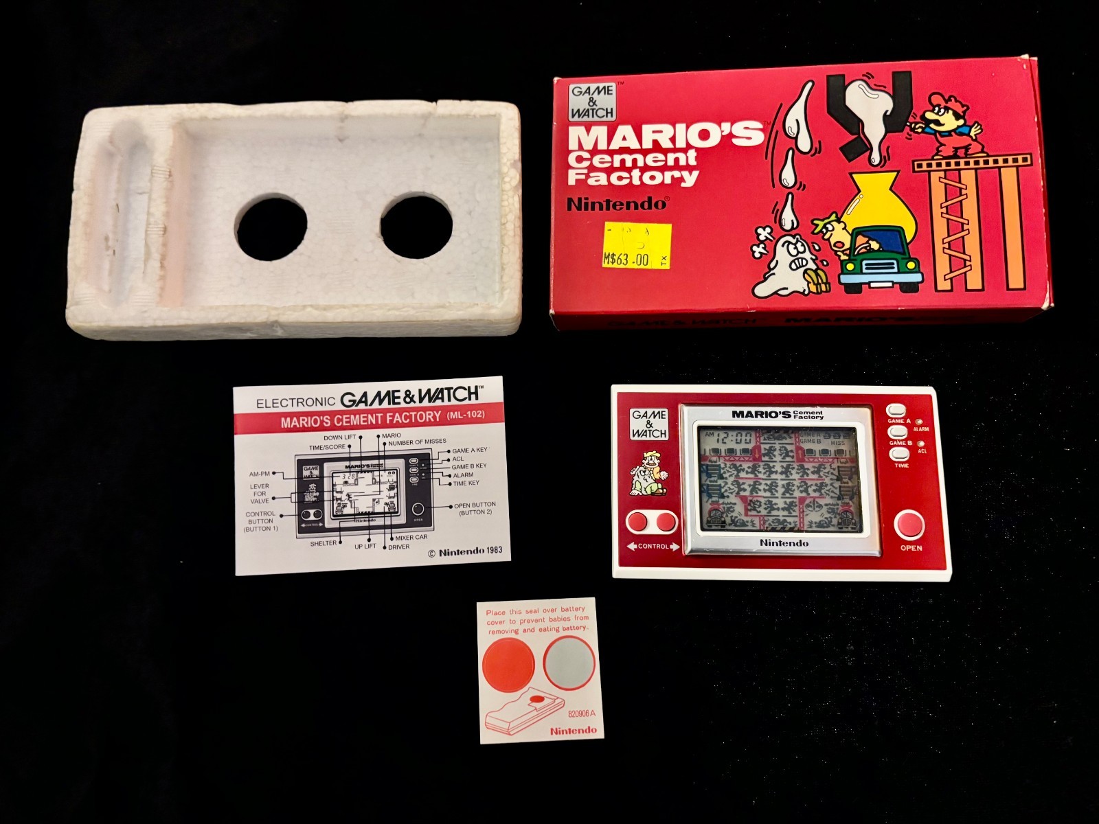 Nintendo Mario’s Cement Factory game & watch vintage retro classic toy LCD game