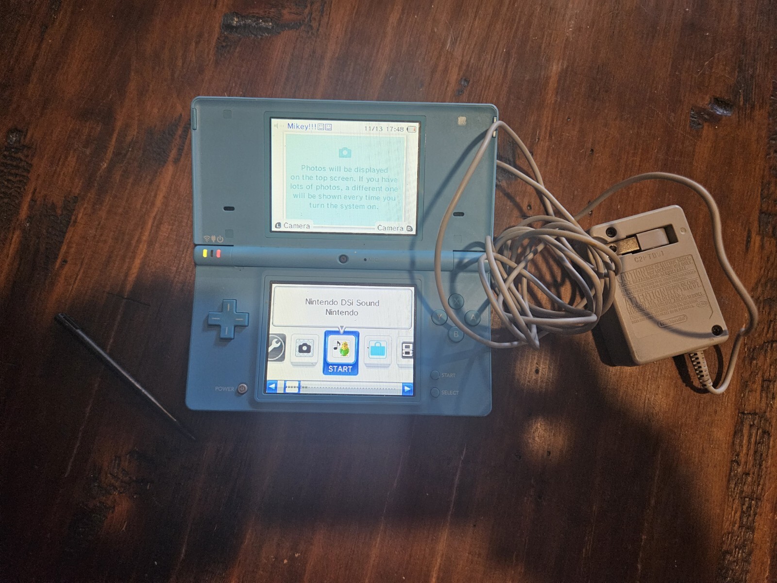Nintendo DS Turquoise Blue System Tested Working With Charger & S Stylus