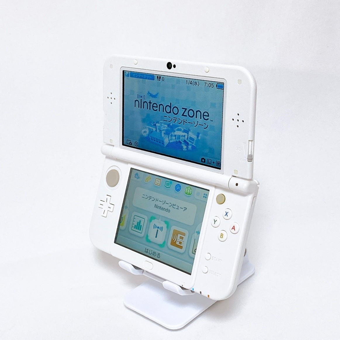 【Dual IPS】New Nintendo 3DS XL LL Pearl White Stylus Console Japan Tested Rank S