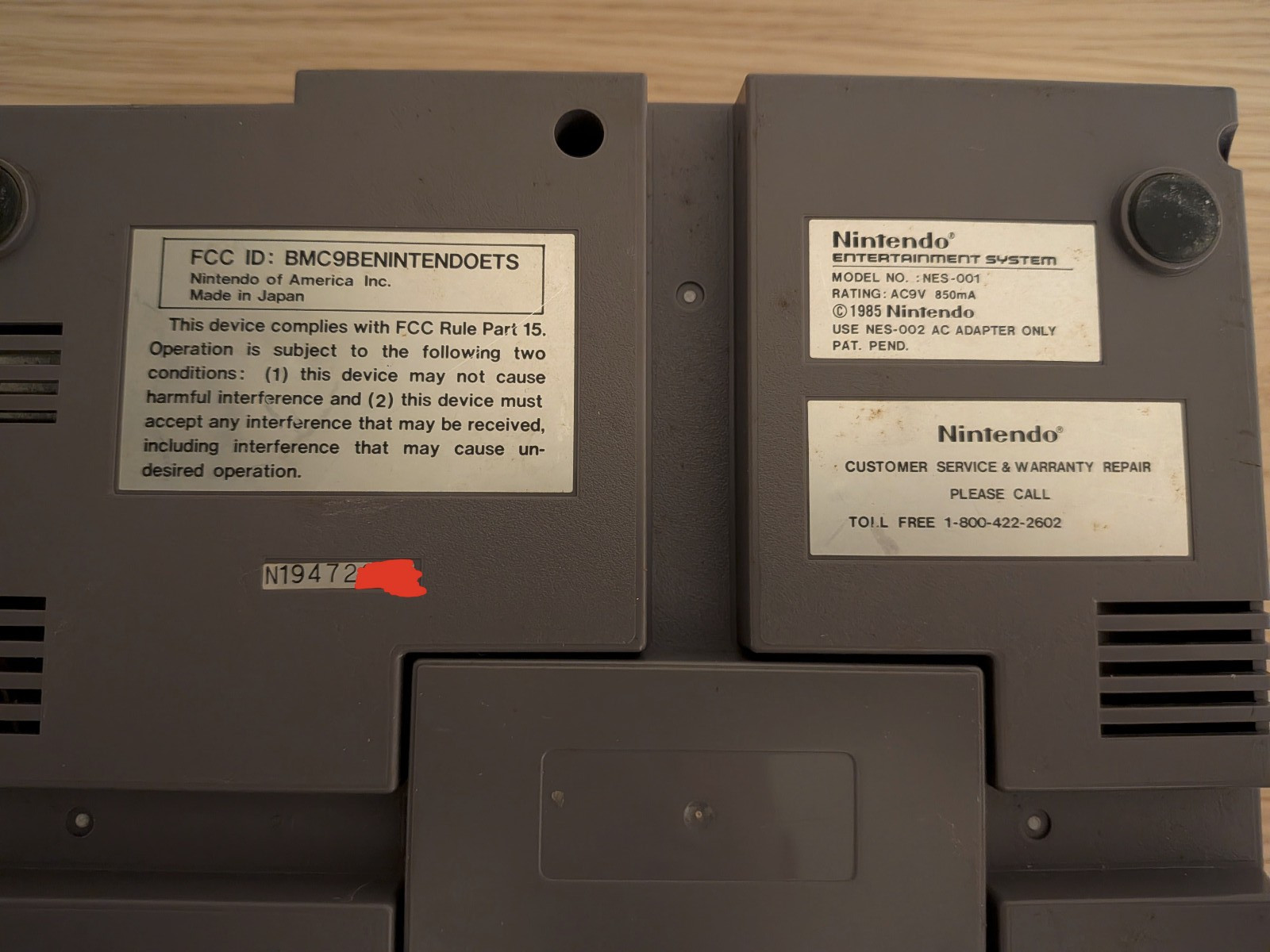 Original Nintendo NES Console (PARTIALLY TESTED) powers on