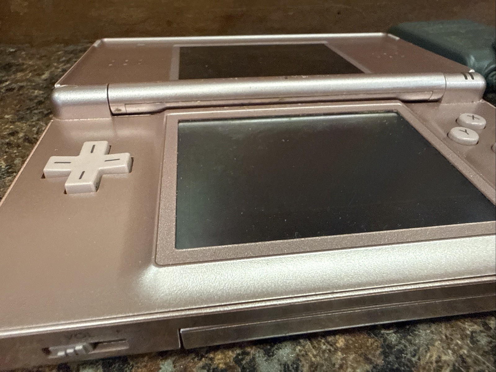 Nintendo DS Lite Console Rose Pink Bad Hinge/ Powers ON A7