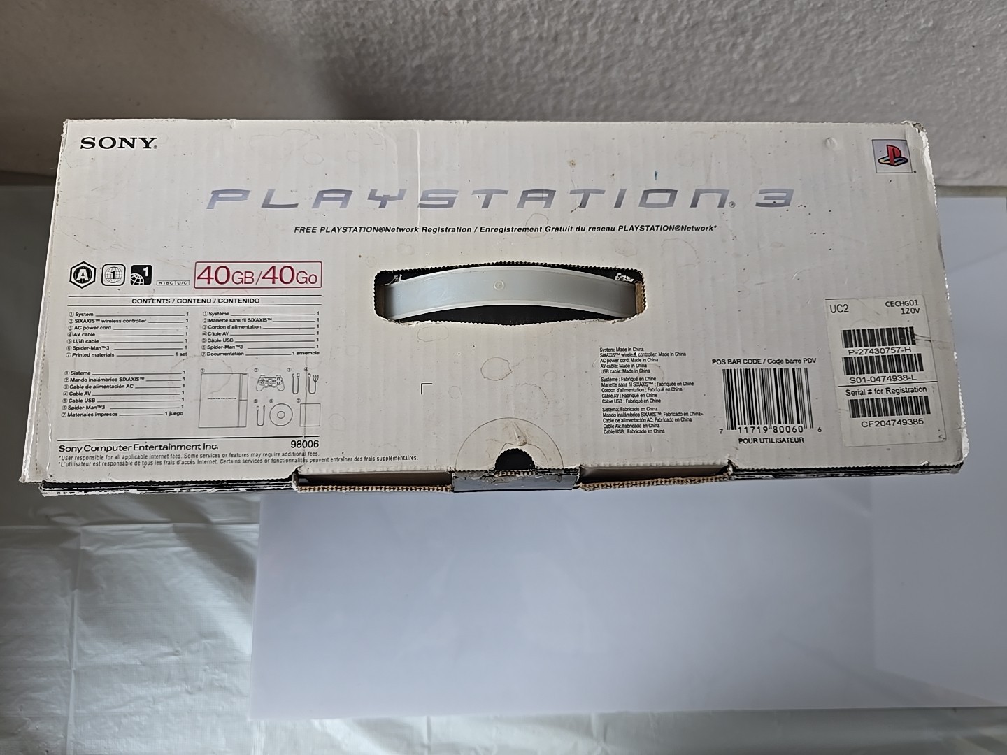 Sony PlayStation 3 PS3 Spiderman 3 Launch Edition 40GB Console CECHG01