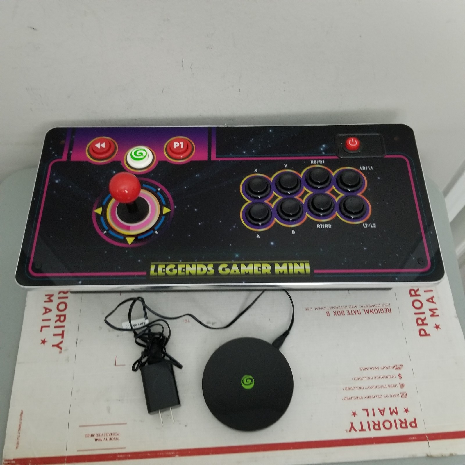 AtGames Legends Gamer Mini Black Console Video Arcade Games w/ Reciever Tested