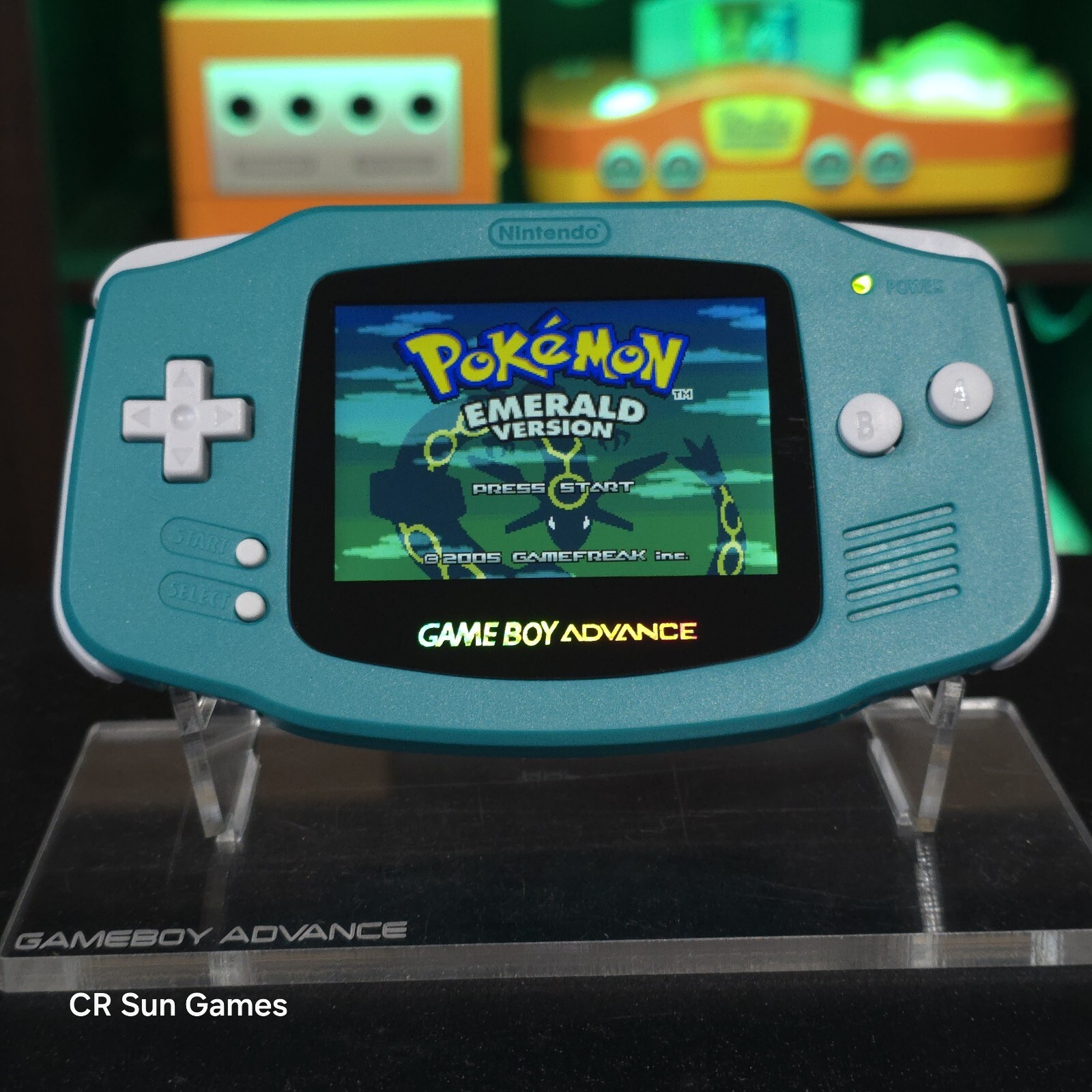 Teal Game Boy Advance GBA Console with iPS V5 Backlight Backlit LCD MOD Console