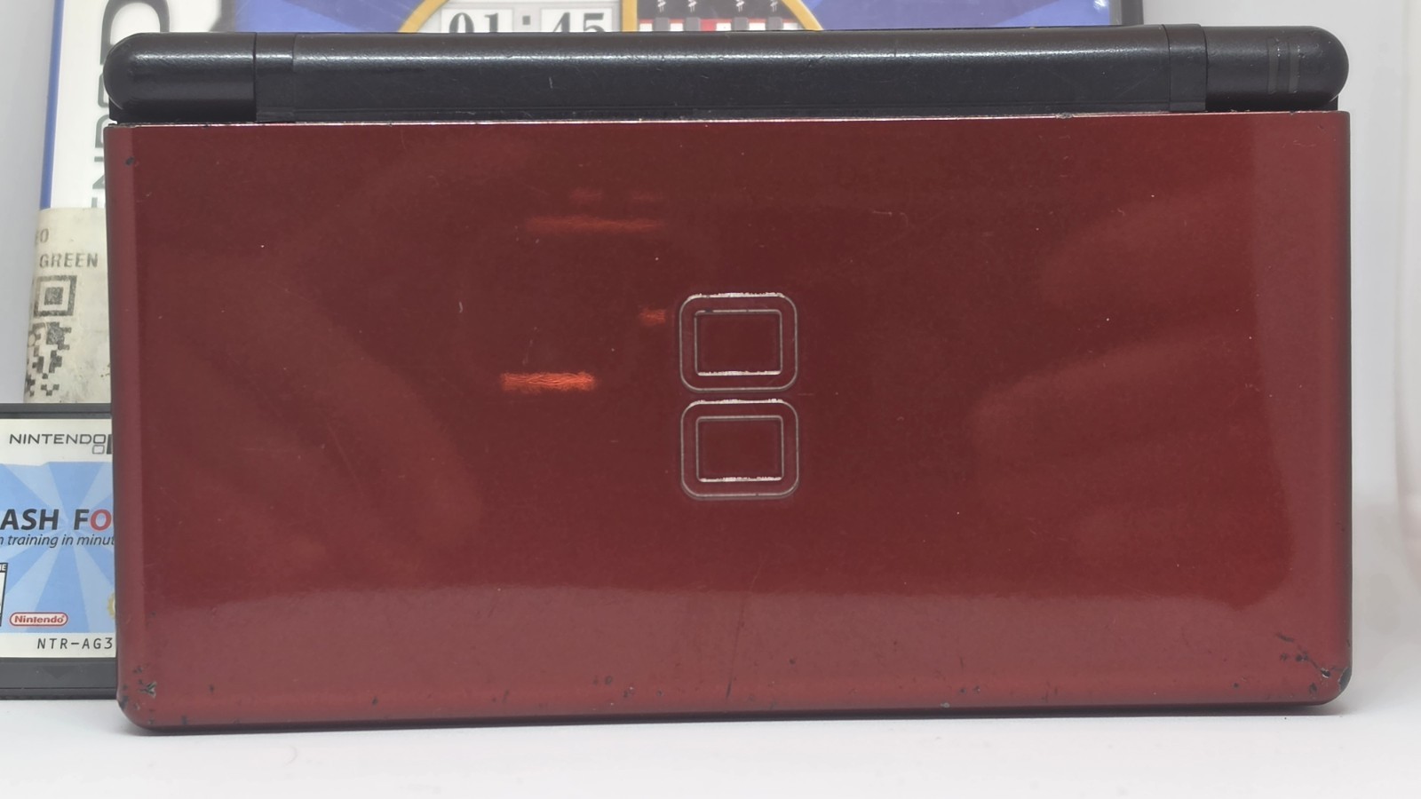 Nintendo DS Lite Crimson Red Console Bundle w/ Charger & 2 Games Tested Working
