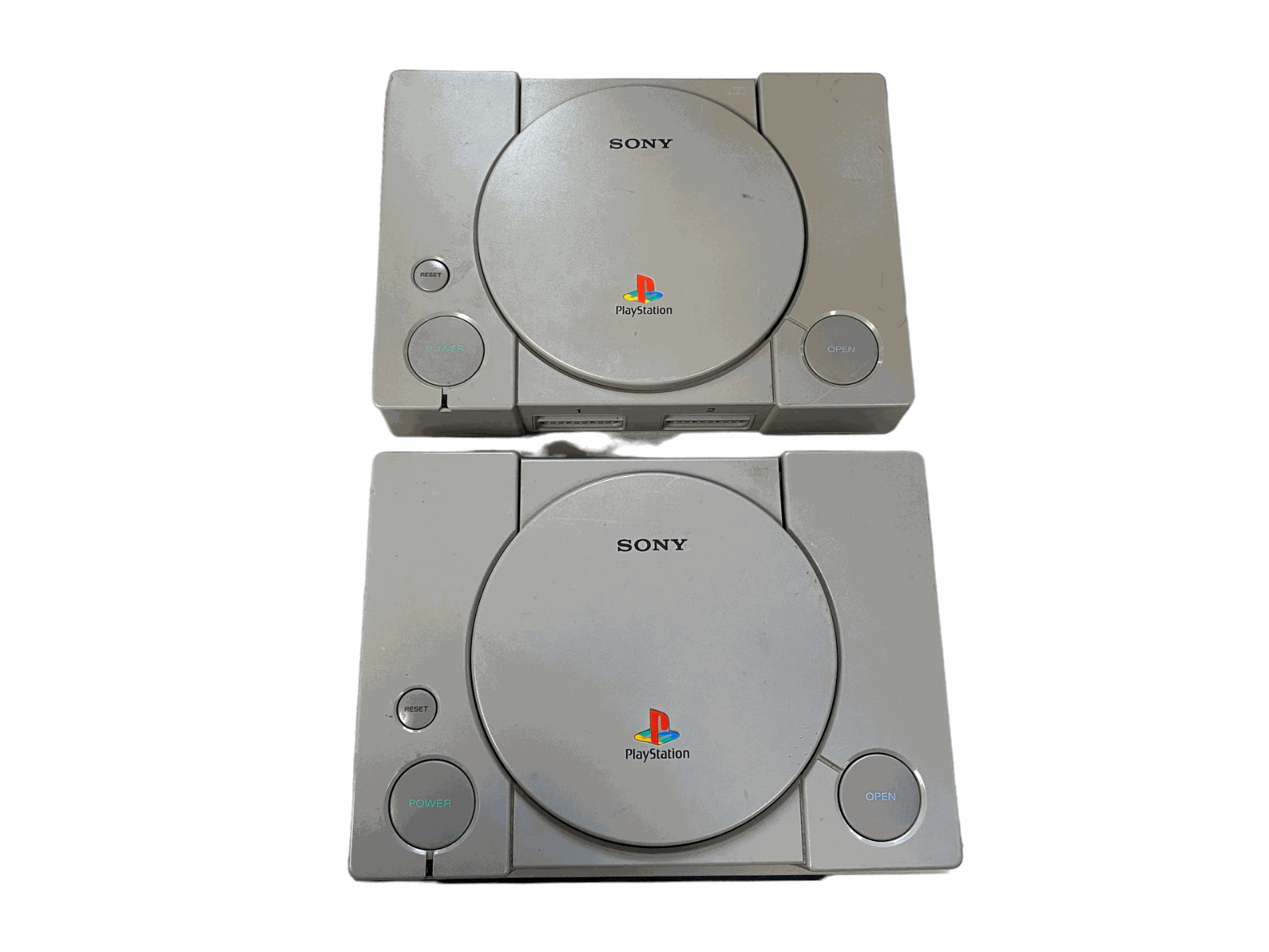 2 x Sony PlayStation 1 PS1 Game Console SCPH-9001 SCPH-5501 – Gray AS IS PARTS