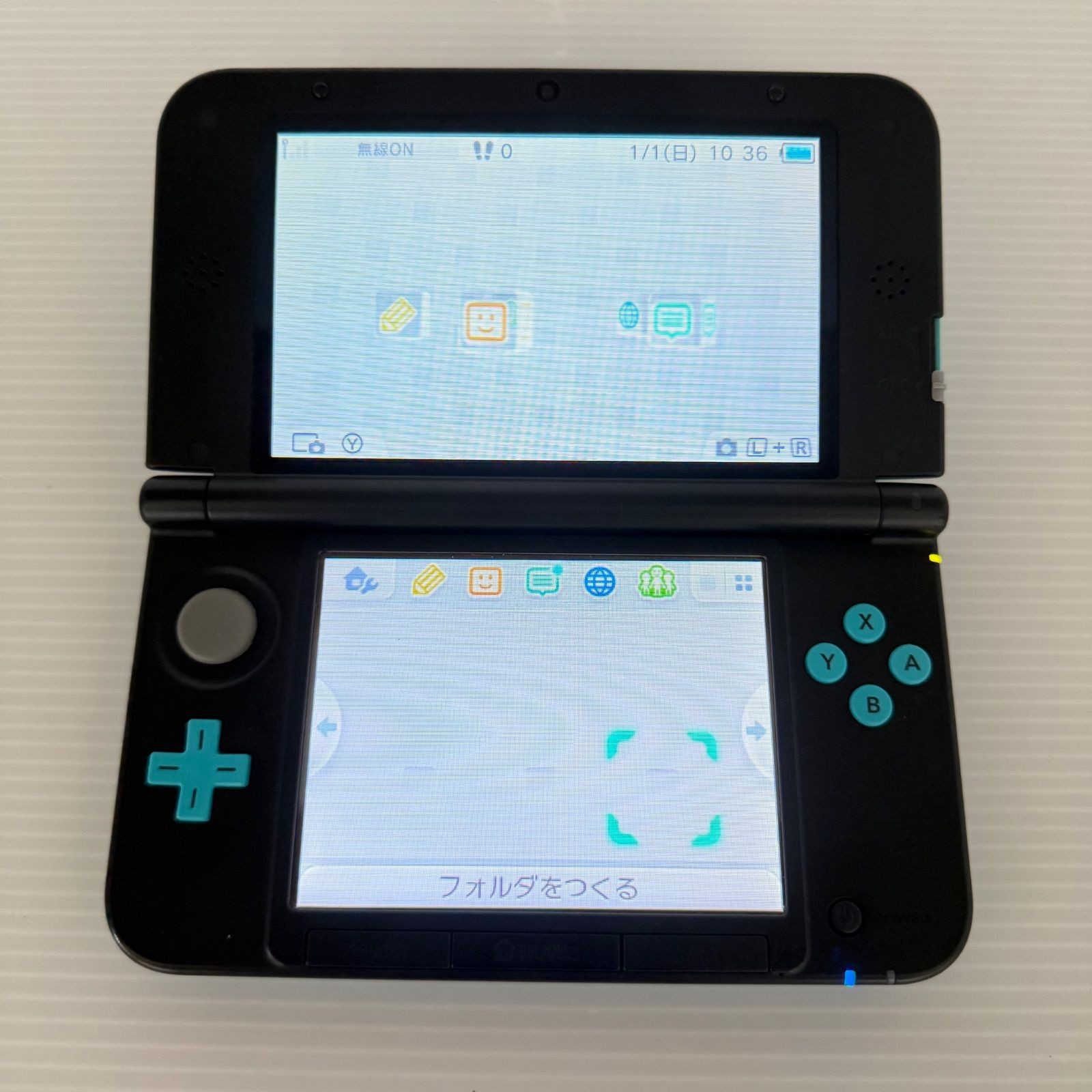 G0783 Nintendo 3DS LL Turquoise x Black