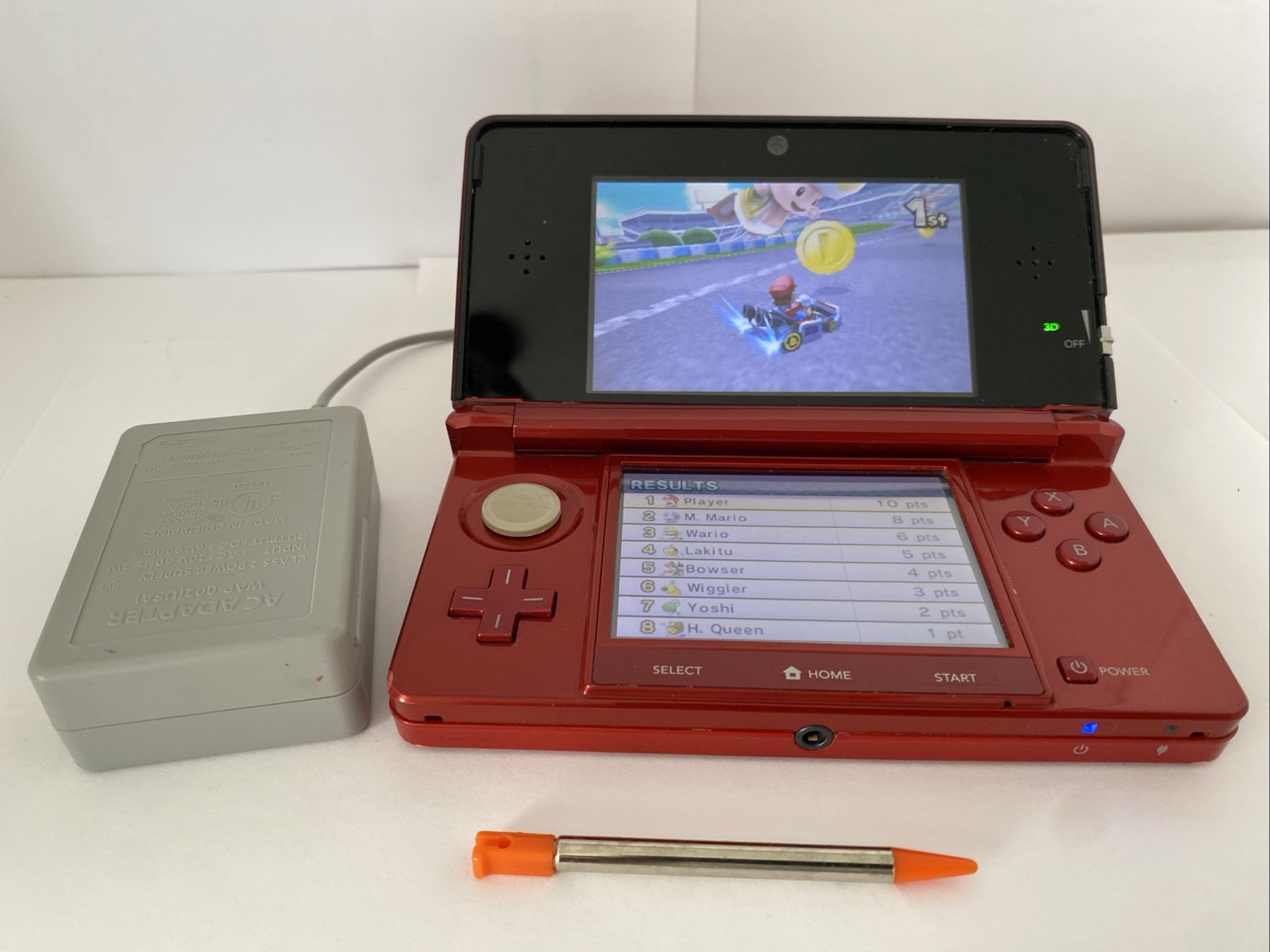 Nintendo 3DS Handheld System Flame Red Working Great Condition North American