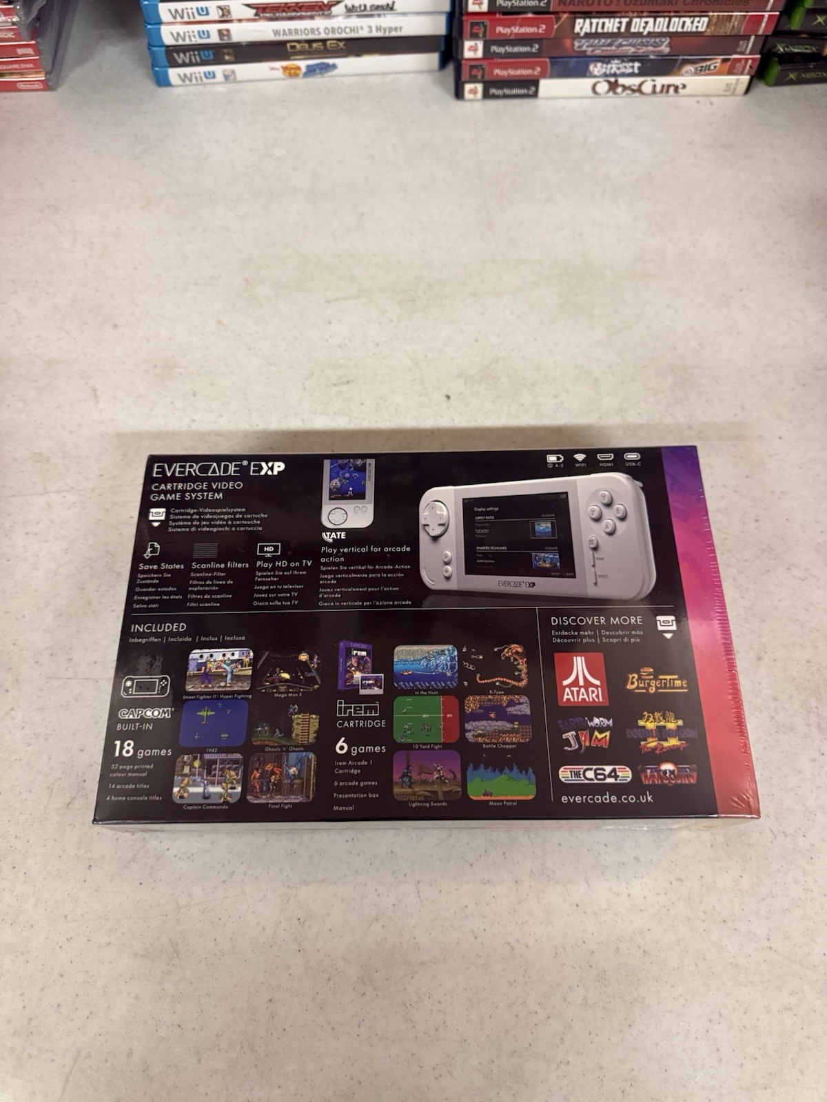 Blaze Evercade EXP Retro Gaming Handheld With Capcom Games – SEALED! White