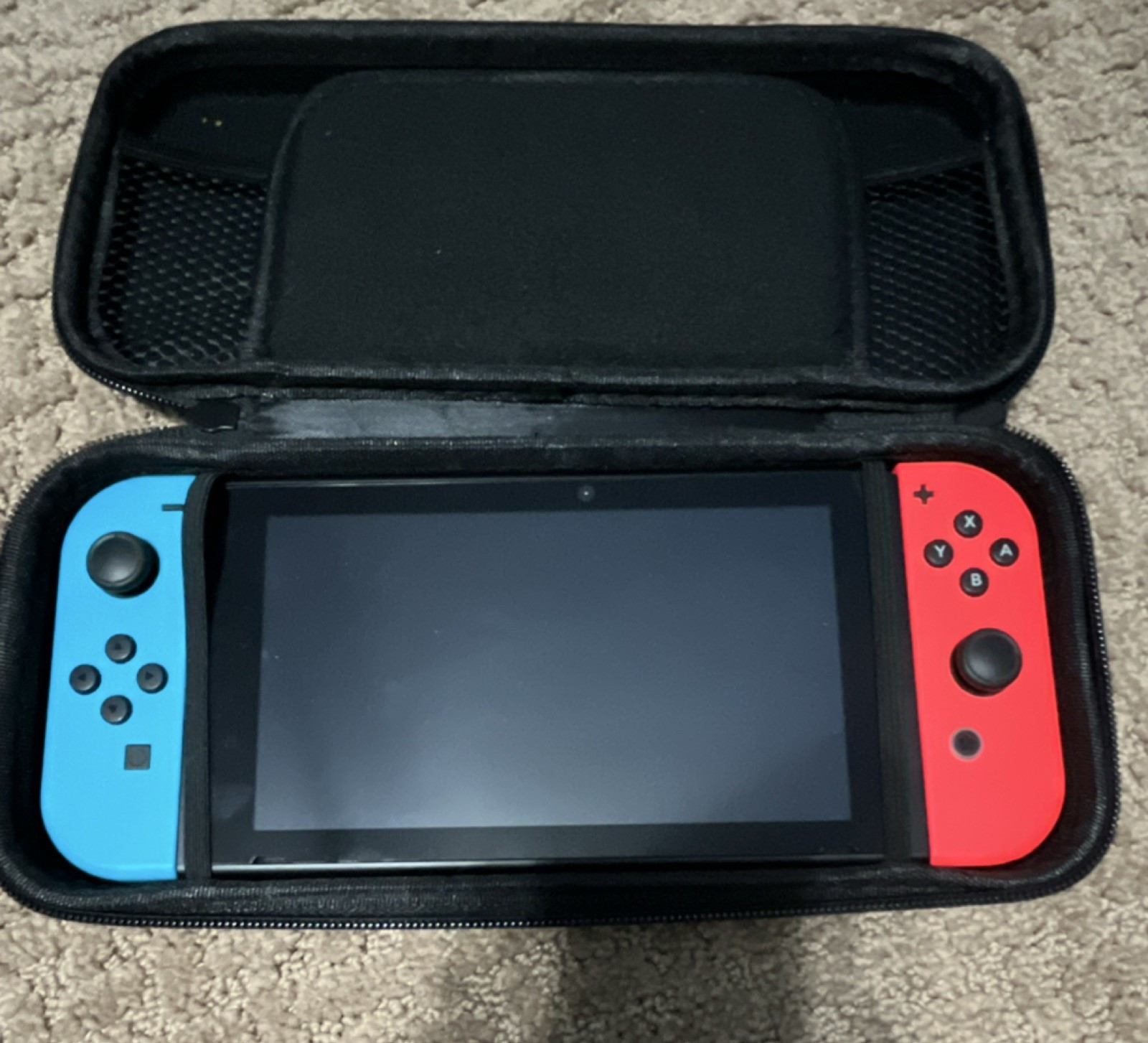 Nintendo Switch Console Black with Red & Blue Joy-Con USB-C Handheld Mode