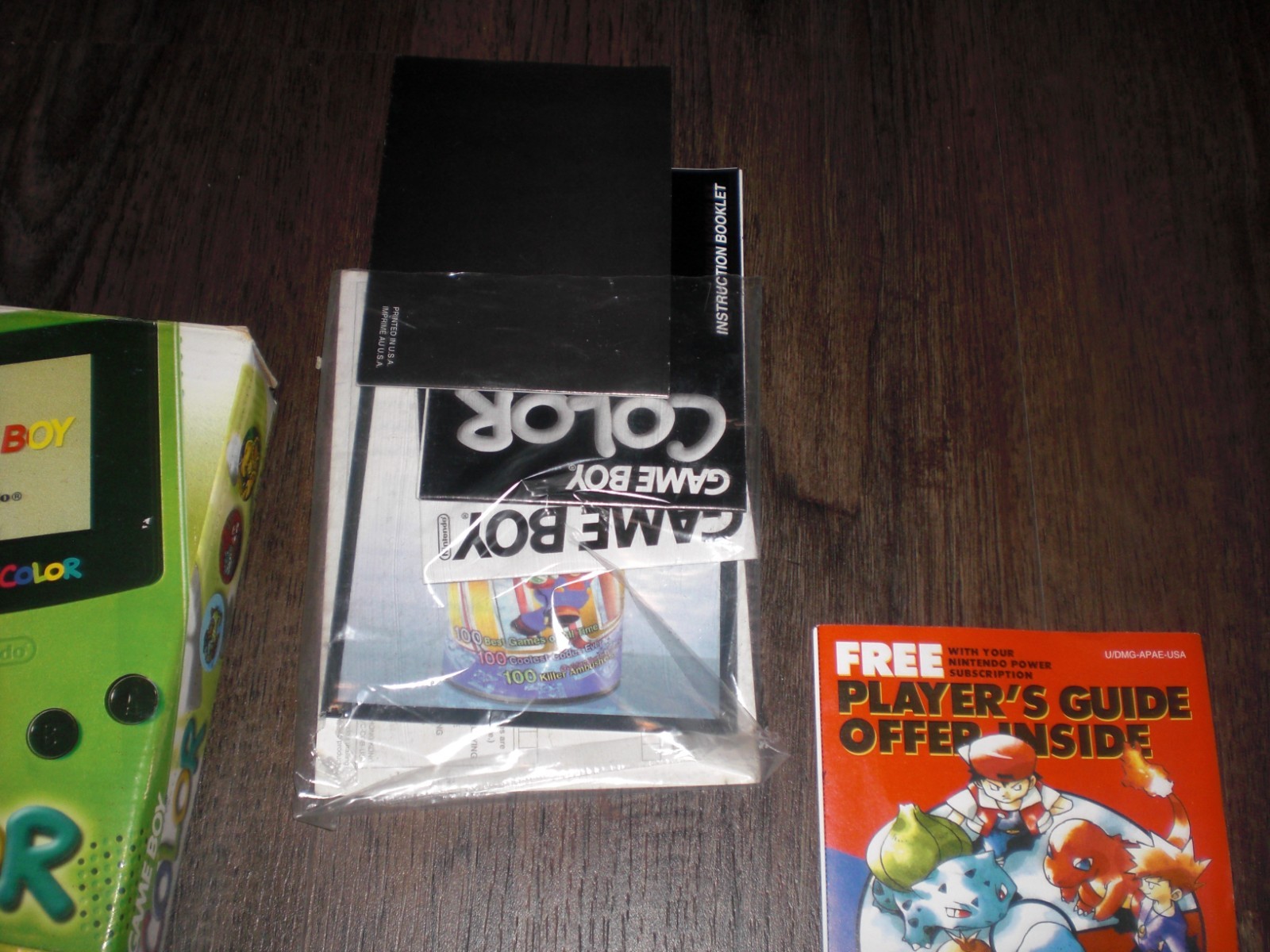 Nintendo Game Boy Color Console System Kiwi Green COMPLETE CIB Box Insert Manual