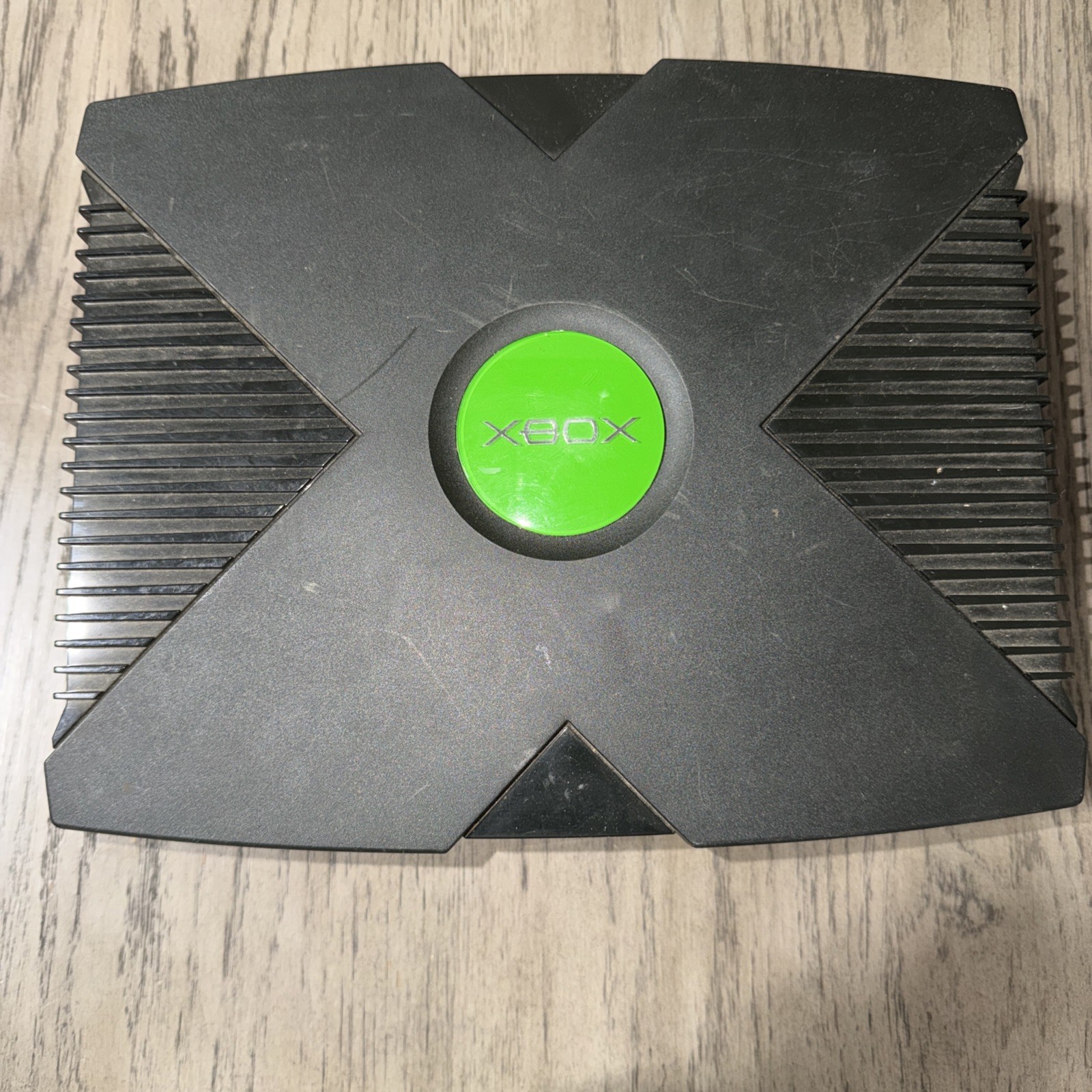 Microsoft Xbox Original Console DVD Playback Black/Green Parts Or Repair Only