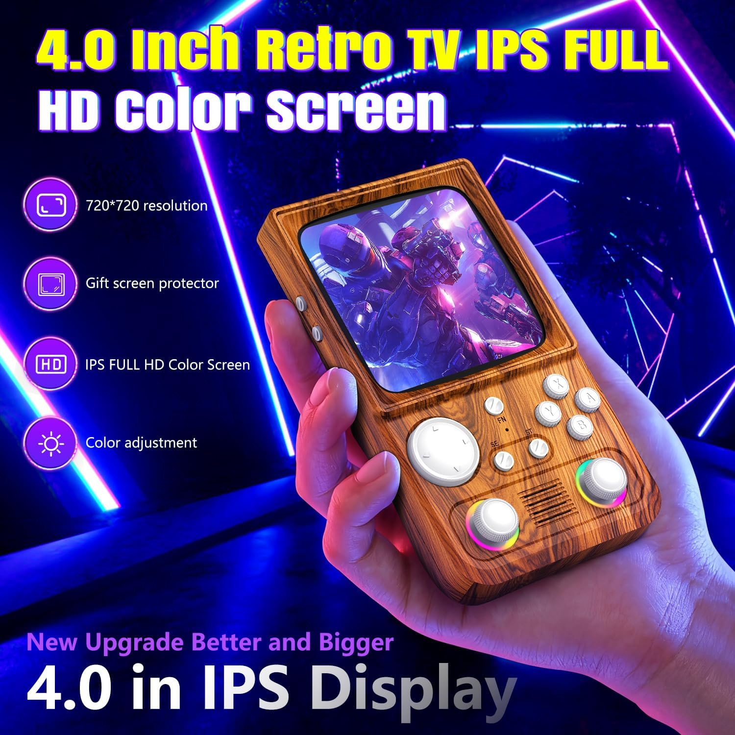 R36TMAX Retro Gaming Console with 18000+ Games, 4″ IPS Screen, 64GB Storage