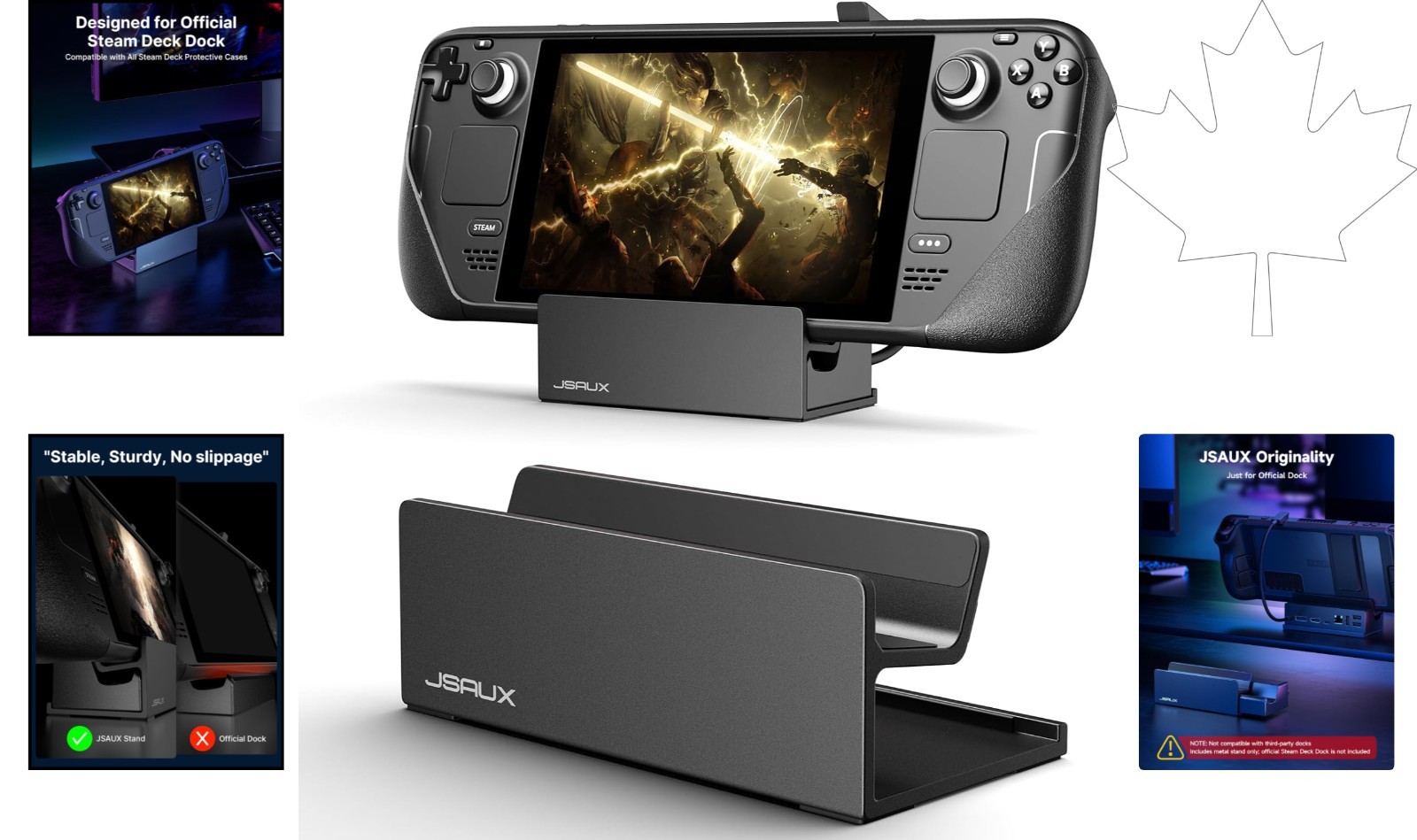 Secure Anti-Slip Steam Deck Stand for Gaming with Protective Case Compatibility