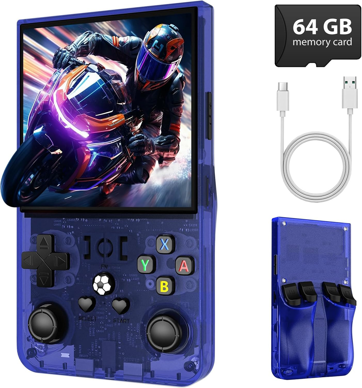 R36MAX Retro Gaming Console, Retro Handheld Games Console with 64GB TF Card, Por