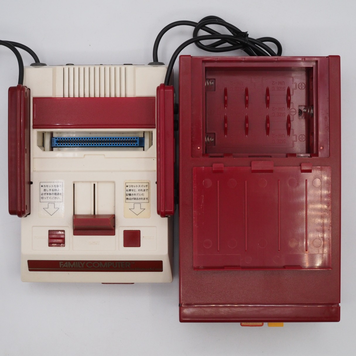Nintendo Famicom + Disk system Console Boxed Belt Replaced Tested w/ Mario games