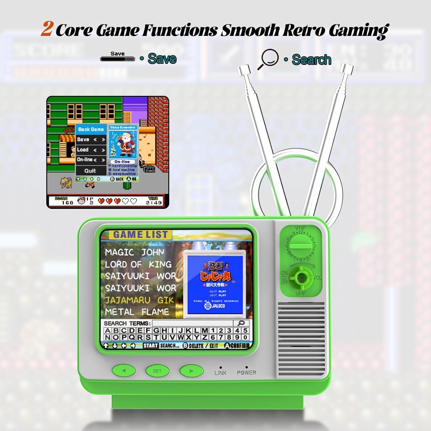 Mini Retro Game Console – 2-Player Support & Expandable with TF Card Included
