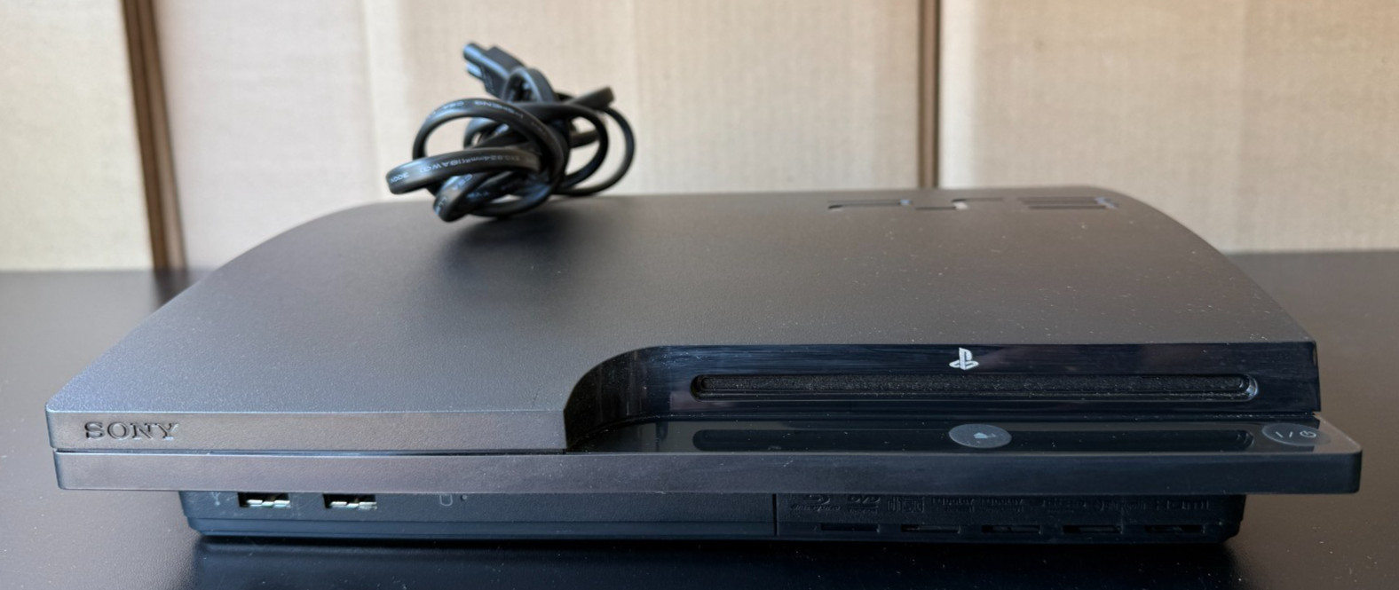 Sony PlayStation 3 PS3 Slim 320GB Console CECH-3001B – AS IS FOR PARTS Powers On