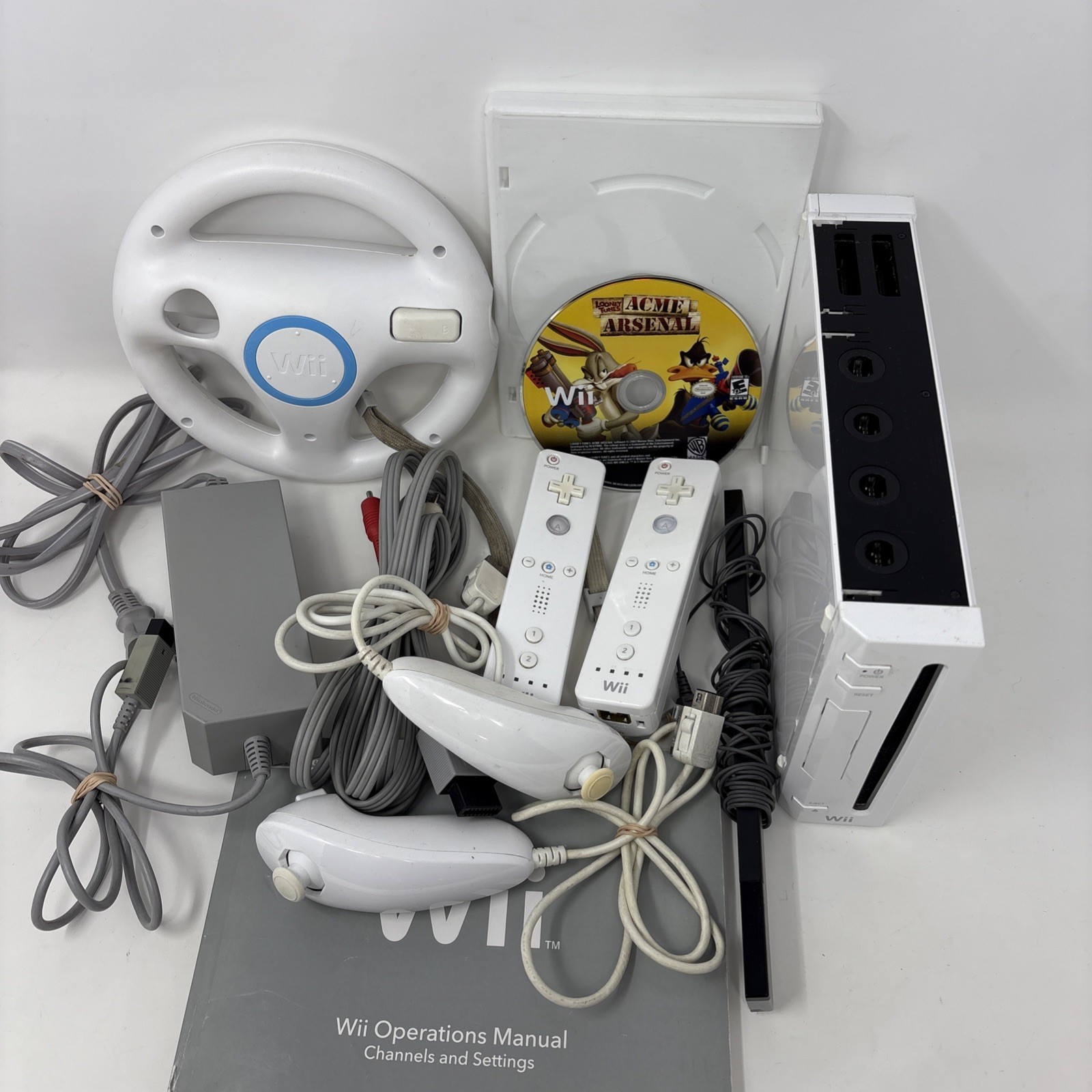 Nintendo Wii RVL-001 White Console Gamecube Compatibility Tested Works