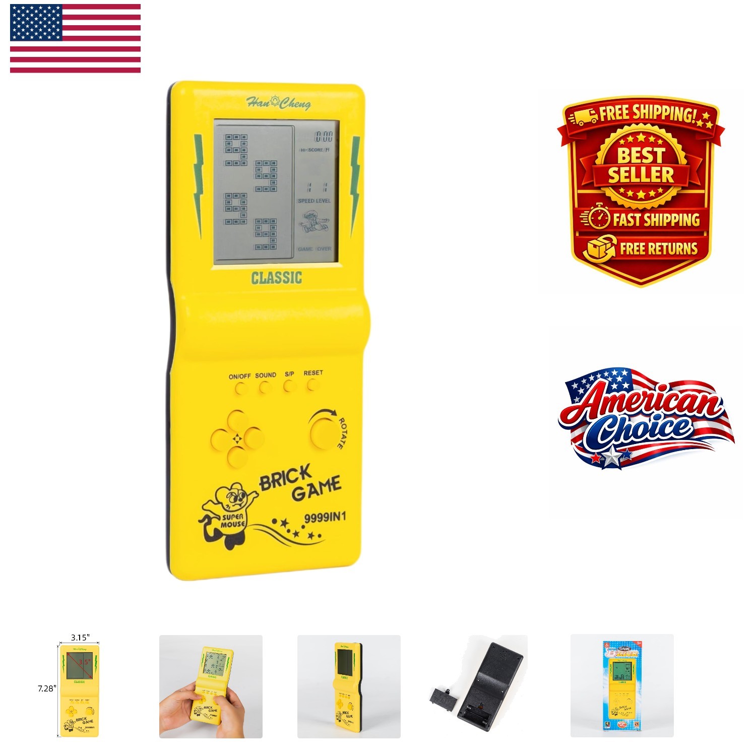 Portable 3.5-Inch LCD Brick Game Console – Built-in 23 Games & Battery Operated