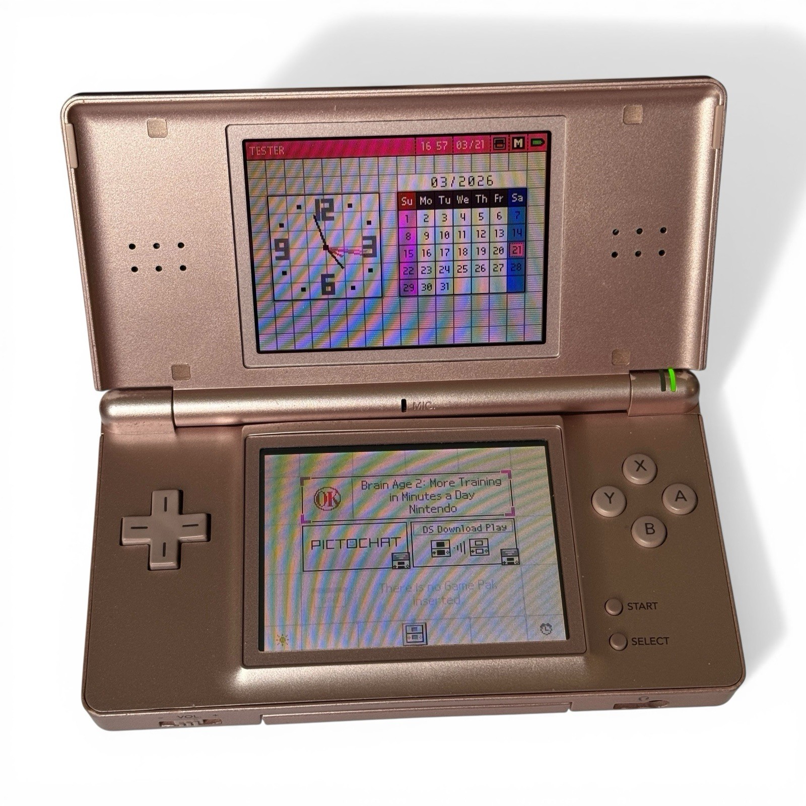 Nintendo DS Lite Console Metallic Rose With Charging Cable Stylus Games – TESTED