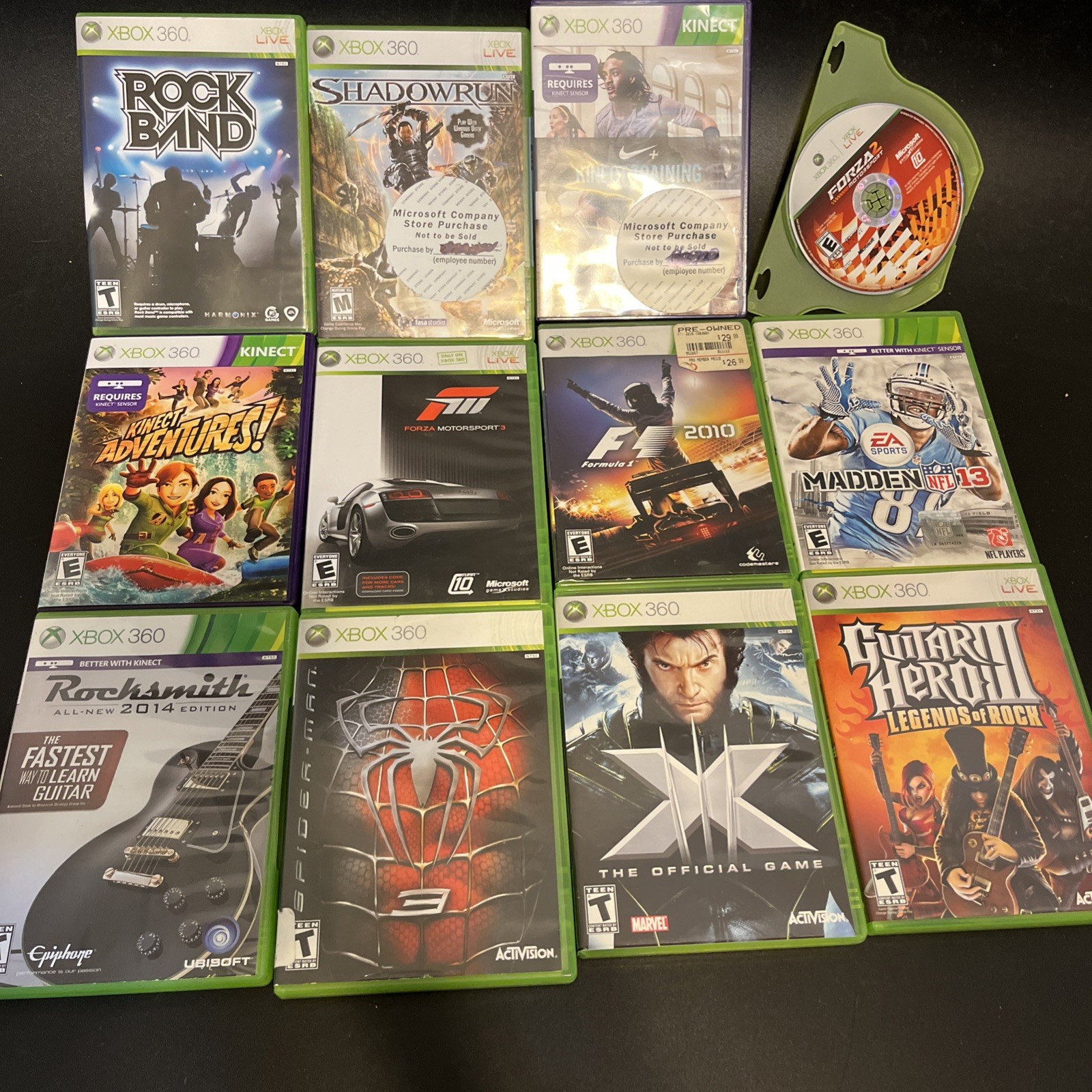 Xbox 360 White Console Controller & 12 Game Bundle Cords 20GB HDD