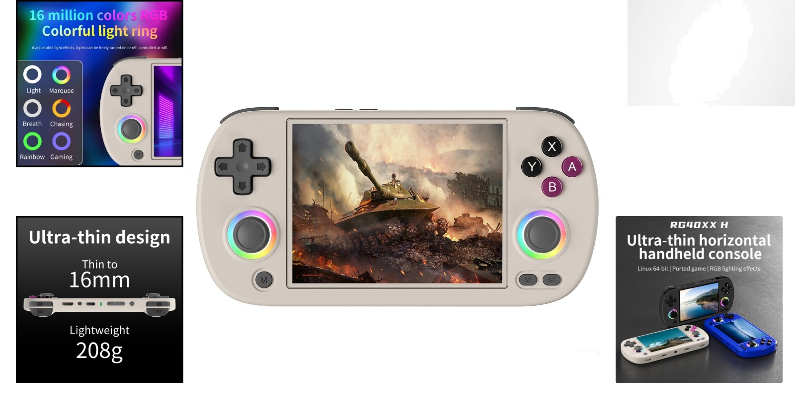 Anbernic RG40XX H – 4 Inch IPS Handheld Console with WiFi & Bluetooth