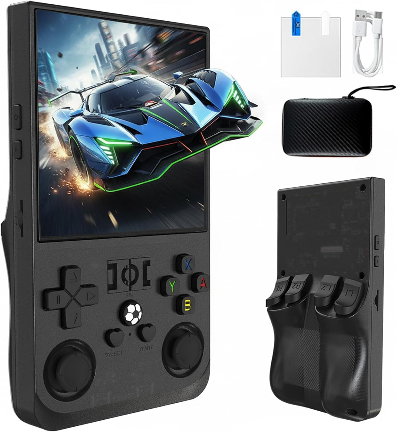 R36MAX Retro Handheld Game Console, 4000Mah Battery with 4 Inch IPS HD Screen, 6