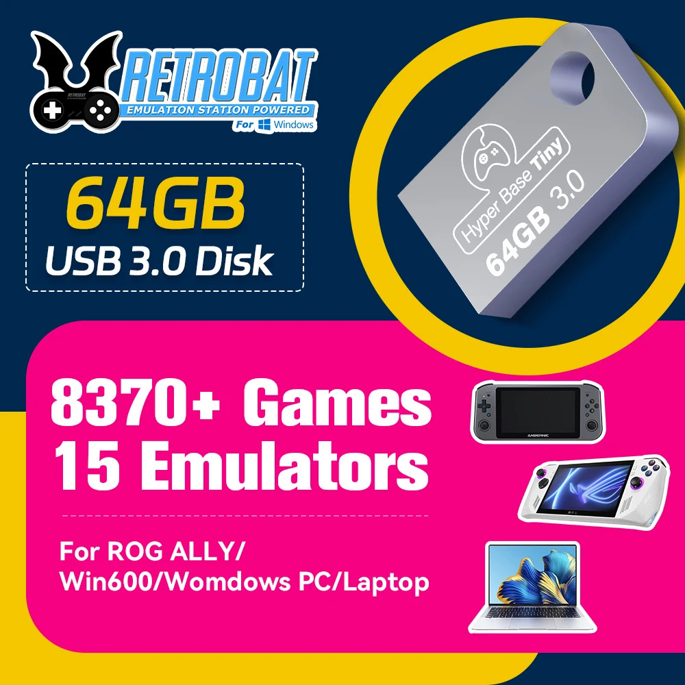 64GB Portable USB 3.0 Game Hard Disk for Retro Gaming
