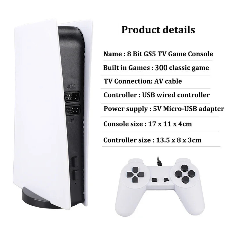 Game Station 5 Video Game Console with 200 Classic Games 8 Bit Gs5 Tv Consola