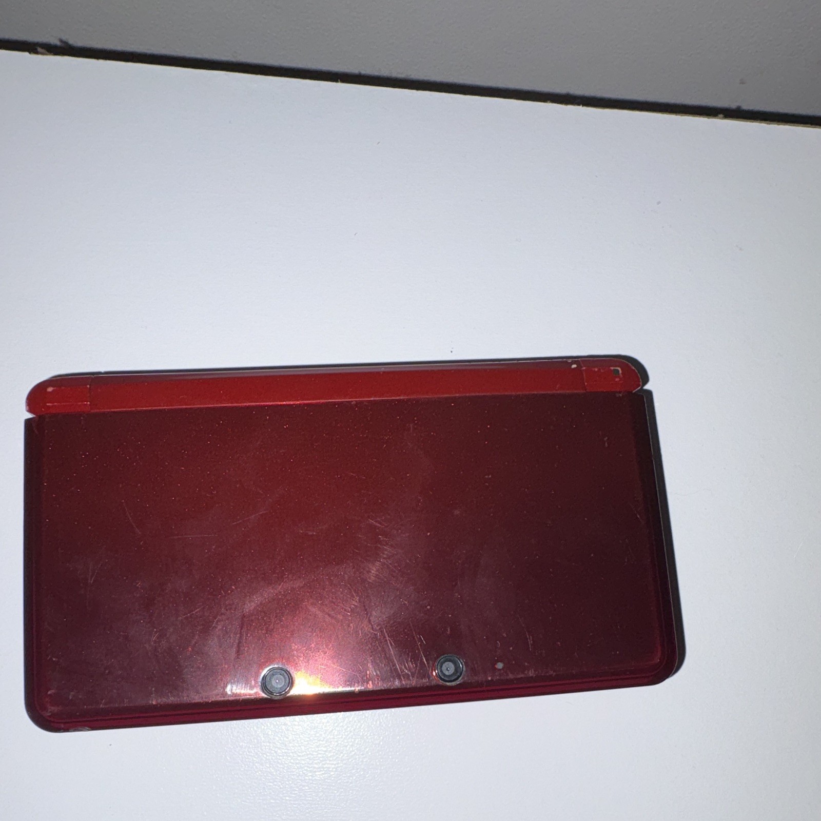 Nintendo 3DS Flame Red Handheld System CTR-001 3D. Game slot need replace