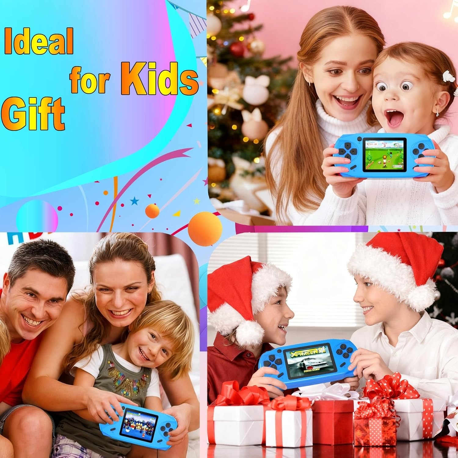 Kids 16-Bit Handheld Game Player – Ergonomic, Rechargeable & Lightweight Design