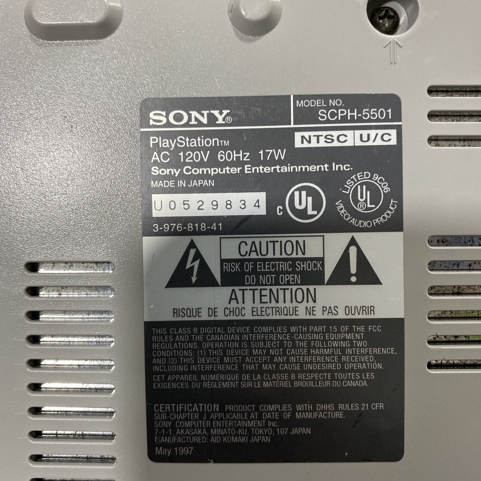 Junk Sony Playstation 1 PS1 Original Console Only Tested – SCPH-9001