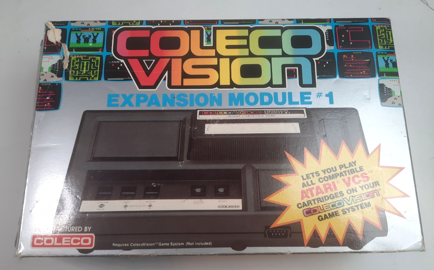 Colecovision w/ Expansion Module 1 & Coleco & Atari Games 6 Controllers