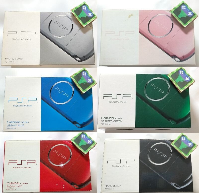Sony PSP 3000 Console Sliver Pink Blue Green Red Black w/Box Complete Japan