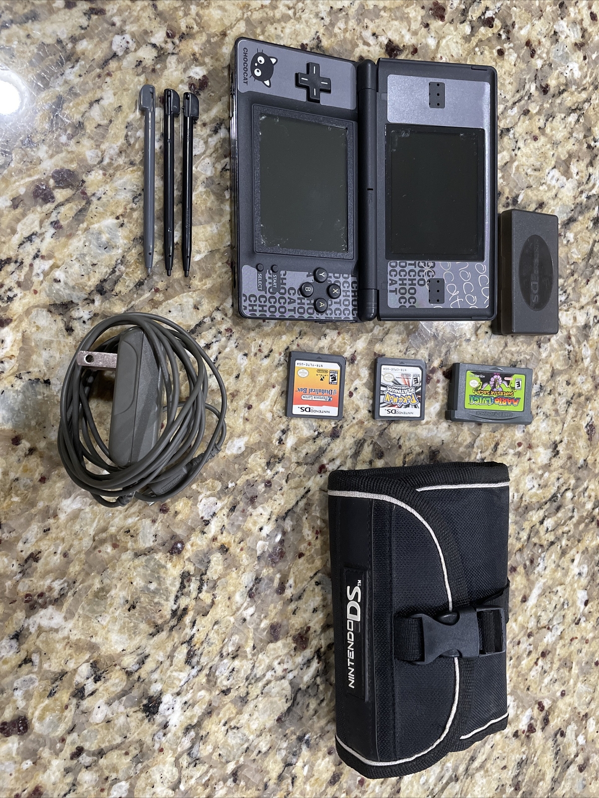 Graphite Black Nintendo DS Handheld System With Chococat Decal
