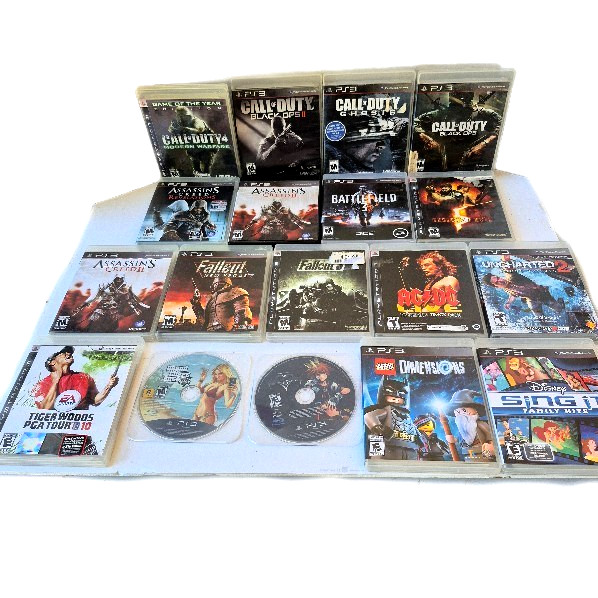 PS3 Console BUNDLE, 3 Controllers, 18 GAMES, Cords, Mic, CECH 4001 B – TESTED