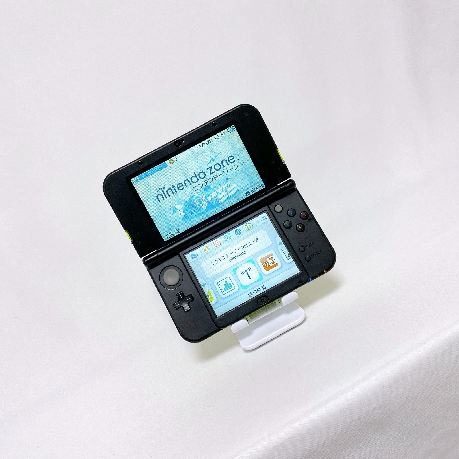 【Dual IPS w/Box】New Nintendo 3DS XL LL Lime Black Japan Tested Working Rank S