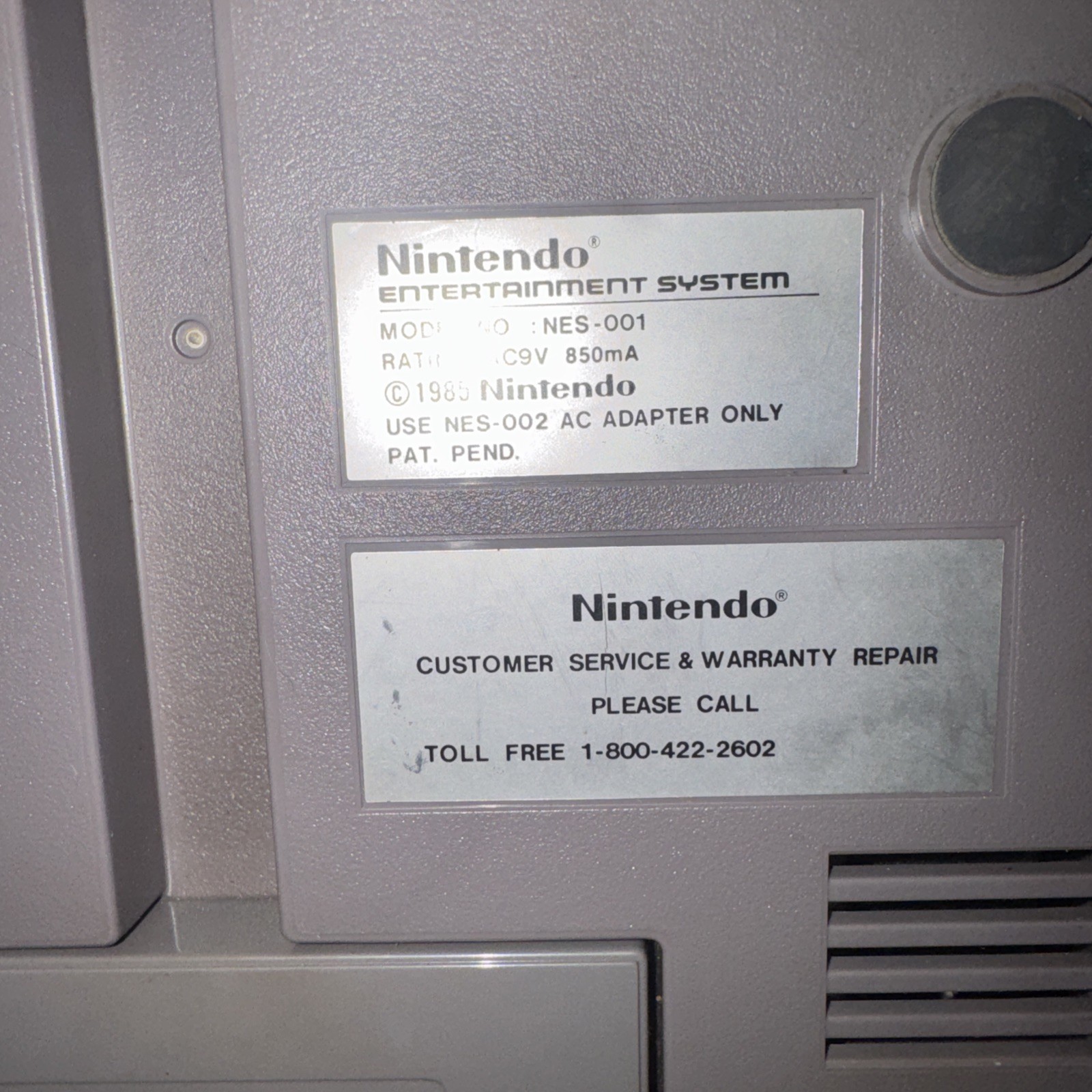 Nintendo NES-001 1985 Console 2 Controllers Power,co-axles cords Tested Working