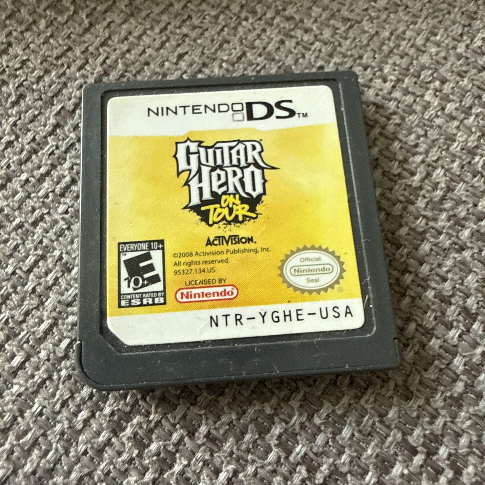 Nintendo DS Lite USG-001 Handheld Game Console Black With Guitar Hero