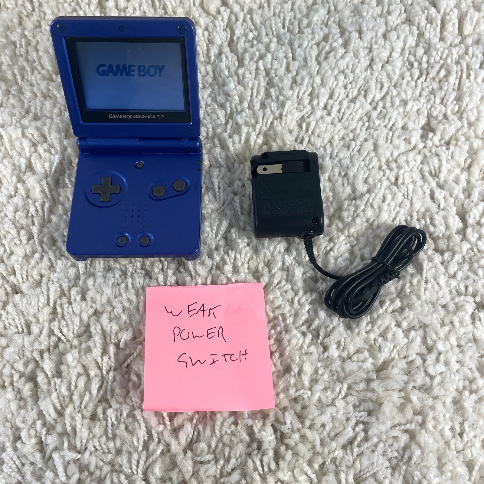 Nintendo Gameboy Advance GBA SP Cobalt Blue Handheld Console System AGS-001 Read